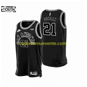 Maillot Basket San Antonio Spurs Tim Ducan 21 Nike 2022-2023 Classic Edition Noir Swingman - Enfant